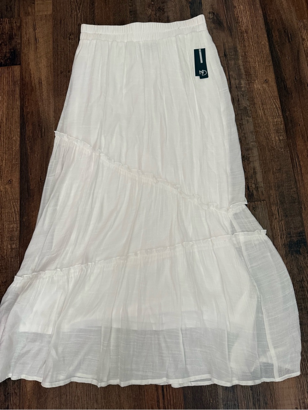 new directions White Tiered Maxi Skirt